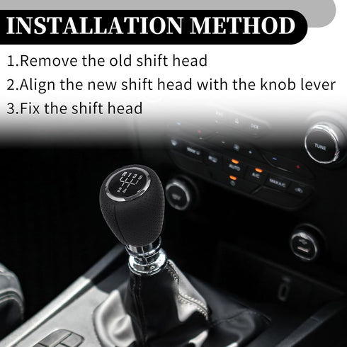 5 Speed Manual Gear Shift Knob - Car Gearbox Stick Shifter Lever Knob - for Chevrolet Cruze 2008-2012 Plastic Faux Leather Black Silver Tone - 1 P...