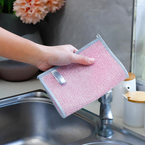 8 Pieces of Multipurpose Wire Dishwashing Rag: Durable Stainless Steel Scrubber, Suitable for Wet and Dry Use, Ideal for Sinks, Stovetops, and Pot...