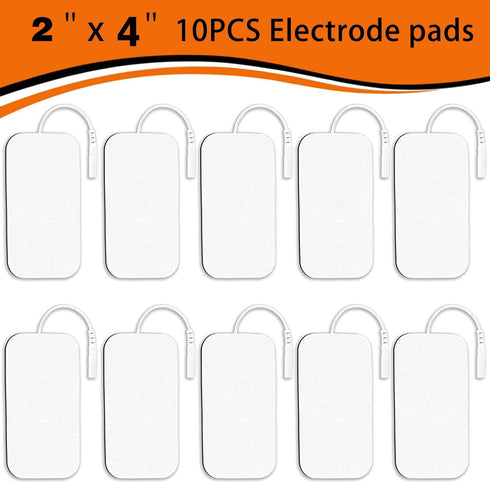 10PCS TENS Unit Replacement Pads 2x4, Reusable Electrodes for Muscle Stimulator Machine, Compatible with AUVON TENS, TENS 7000, Etekcity Tens Unit...
