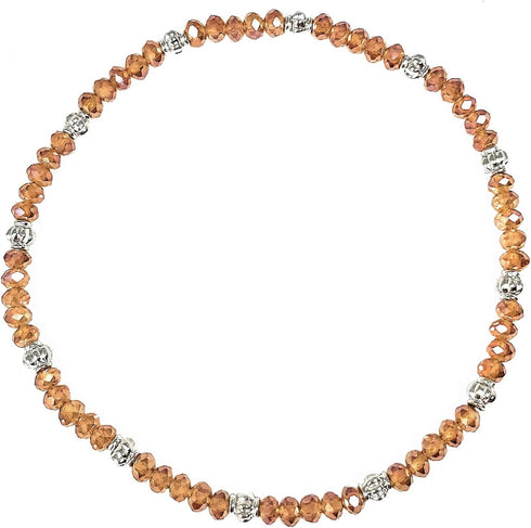 Stretch Bead Ankle Bracelet Anklet - Orange Iridescent (A151)...