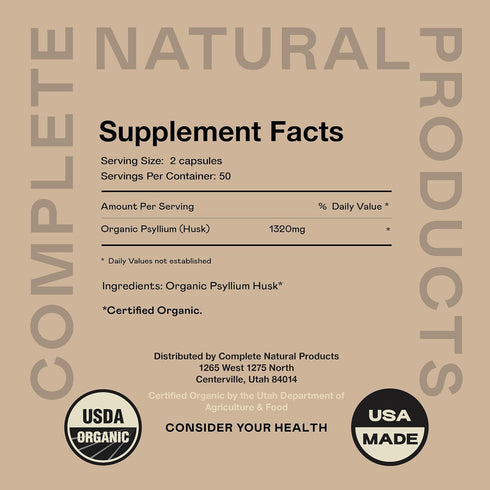 Pure Natural Whole Psyllium Husk Powder Capsules - 660mg Capsules 100 Pure Unflavored Fiber & Colon Cleanse Pills...