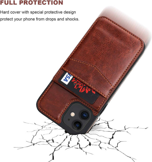 KIHUWEY Compatible with iPhone 12 Compatible with iPhone 12 Pro Case Wallet with Credit Card Holder, Premium Leather Magnetic Clasp Kickstand Heav...