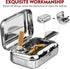 GARNECK Mini Compact Stainless Steel Portable Ashtray, Car Supplies White Patch Ashtray with Lid...