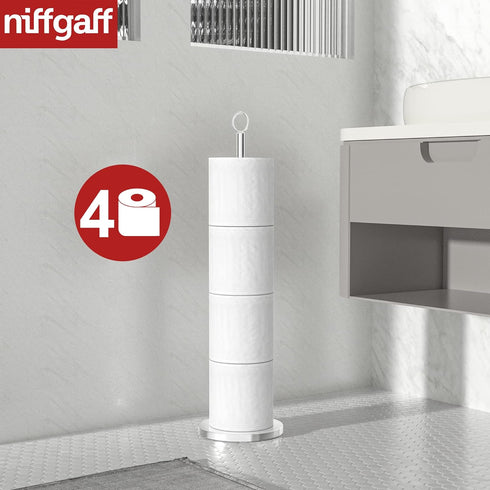 Toilet Paper Holder Stand(with Reserve Function), Free-Standing Stainless Steel Stand for Bathroom & Toilet Spare Rolls Storage...