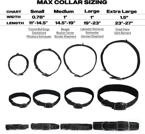 PetiFine Neoprene Padded Dog Collar, Heavy Duty Comfort Dog Collar with Durable Metal Buckle, Reflective Adjustable Belt Buckle Dog Collars for Sm...