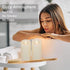 Flameless Candles Flickering 3D Moving Flame, Last 1000+ Hours Battery Operated Candles with Timer, Ivory Real Wax Electric LED Pillar Candles for...