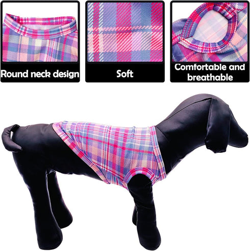 PET SHOW 4 Pack Paw Bone Printed Dog Clothes Shirts Soft Vest Lightweight Sleeveless Cats Doggies T-Shirts Puppies Tank Top Tee for Small Medium D...