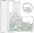 CCSmall for Samsung Galaxy S22 Plus Glitter Case with Ring Holder, Bling Sparkle Floating Liquid Soft TPU Cushion Fashion Girly Women Girls Clear ...