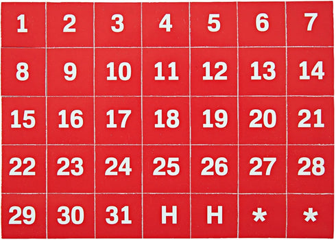 MasterVision Magnetic 1-31 Calendar Board Numbers, Set of 35-1" Calendar Dates, White on Red, Perfect Magnets for Dry Erase Planning Boards...