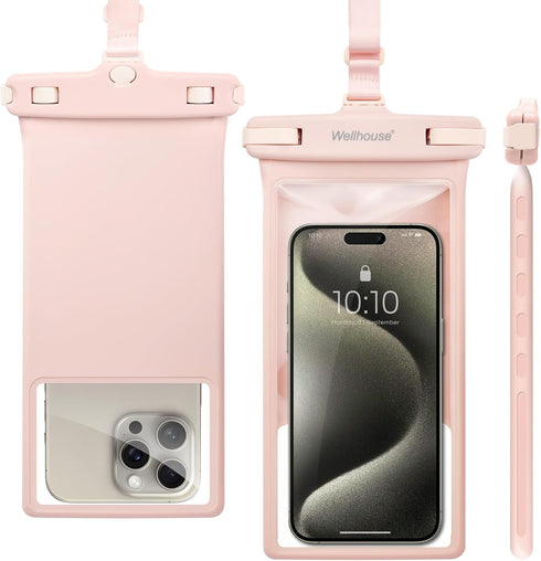 wellhouse Waterproof Phone Pouch, Waterproof Phone Case for iPhone 15 14 13 12 Pro Max XS Samsung, IPX8 3D Cellphone Dry Bag Beach Essentials -Pin...