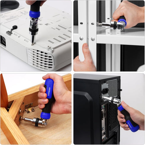 SHARDEN Ratchet Screwdriver 13-in-1 Multi Screwdriver Tool All in One Ratcheting Screwdriver Set with Phillips, Flat Head, Torx, Hex, Square, 180 ...
