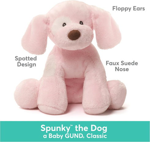 Baby GUND Spunky Barking Puppy Stuffed Animal Sound Toy, Animated Plush Sensory Toy with Sounds, for Babies and Newborns, Pink, 8”...