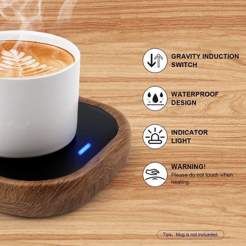 Coffee Mug Warmer, Candle Warmer, Coffee Warmer for Desk Auto Shut Off, Mug Warmer for Coffee, Tea, Beverage, Hot Chocolate, Milk,Wood Grain...