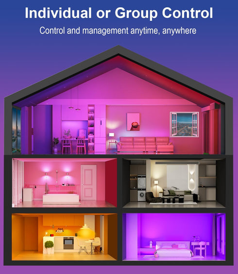 Smart Light Bulbs, 9W A19 E26 800LM WiFi Bluetooth LED Bulbs Compatible with Alexa, Google Assistant & Home, 16 Million Colors Music Sync Color Ch...