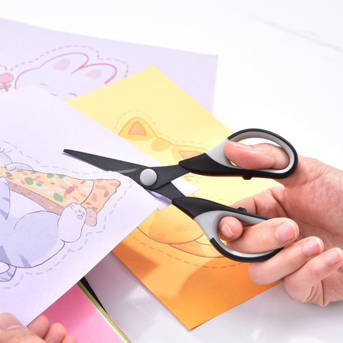 Craft Scissors Set of 3, Sharp All Purpose Scissor, Titanium Teflon Non-Stick Stainless Steel Blade, Rubber Soft Grip Handle,Great for Office Home...