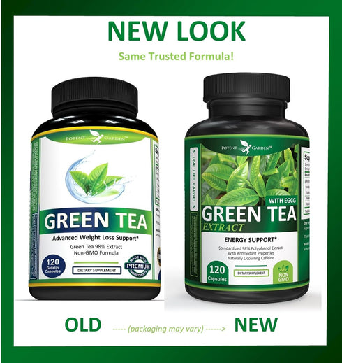 Green Tea Extract with EGCG Natural Energy, Mental Focus, Immune Support, Antioxidant and Healthy Heart Formula, Non-GMO 120 Green Tea Extract Cap...