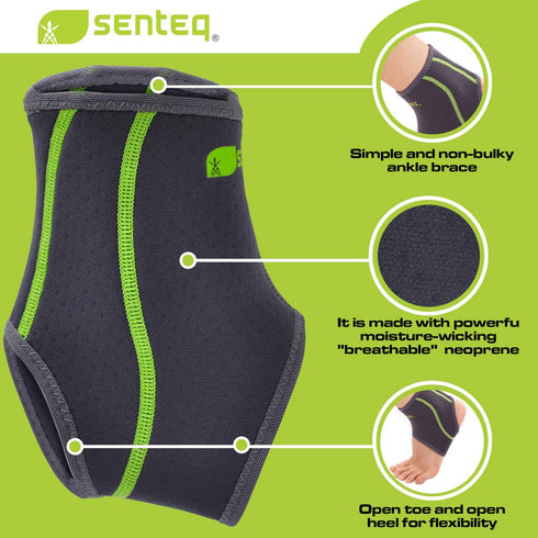 Ankle Brace for Men & Women- Compression Support for Sprained Ankles & Plantar Fasciitis, Elastic Neoprene Slim Sleeve for Jogging & Running, Ankl...