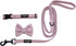 Dog Collar with Bow Tie and Tangle-Free Dog Leash Set, Adjustable Soft and Comfy, Perfect for Playful Pups (Extra Small, Pink) (Set of 3)...