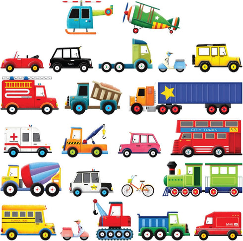DECOWALL DS4-8004 Transports Kids Wall Stickers Wall Decals Peel and Stick Removable for Kids Nursery Bedroom Living Room (Small) décor...