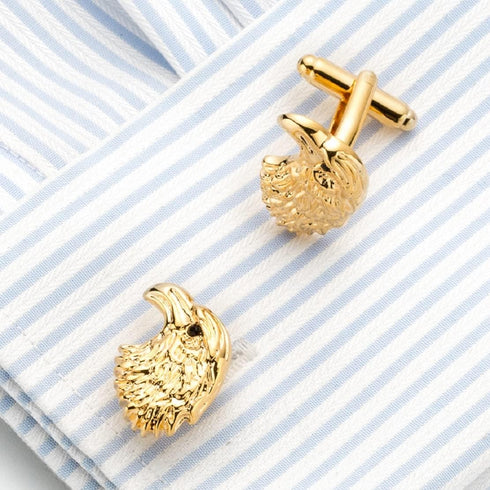 Eagle Cufflinks for Men, American Bald Eagle Head Cufflinks, Viking Eagle Cuff Links, Gold Eagle Shirt Tuxedo Cufflinks, Punk Animal Cufflinks Fre...