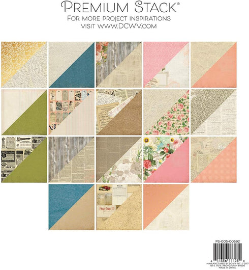 American Crafts Premium Printed Cardstock Stack, 12x12, Paper Crafts Art Supplies Sheets Holographic Foil Double Sided Printed Cardstock Cardstock...