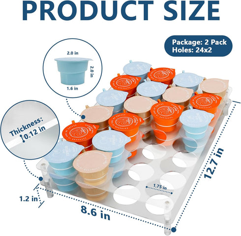 K-Cup Holder Drawer for 24 Coffee Pods Storage, Acrylic K Cup Organize for Drawer or Countertop Storage, Clear K-Cup Organizer Tray for Office & K...