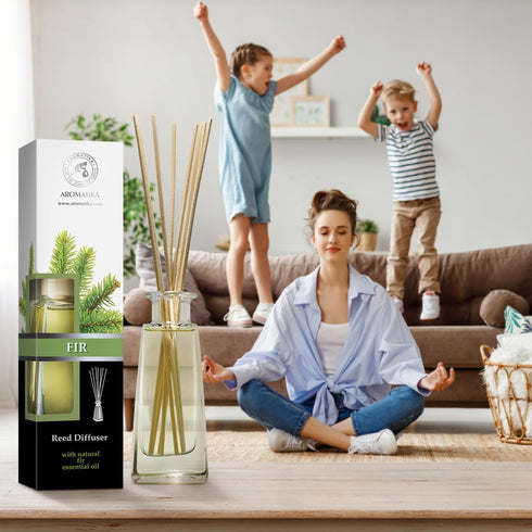 Pine Reed Diffuser 3.4 Fl Oz - Fresh & Long Lasting Coniferous Aroma - Pine Scented Diffuser - Home - Gift Set for Aromatherapy - Great Room Air F...