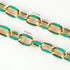 YOUBEIYEE 1 Yard Blue Enamel Paperclip Chains for Jewelry Making Gold Plated Aluminum Jewelry Making Chain Bulks with Jump Rings and Lobster Clasp...