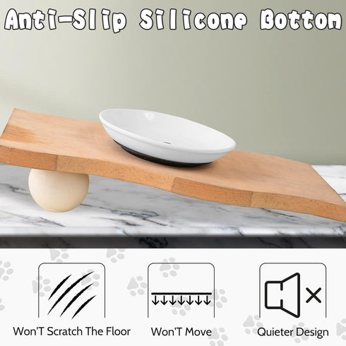 BNOSDM 4 Pcs Cat Food Bowls Ceramic Shallow Cat Dishes Non-Slip Silicone Bottom, Whisker Fatigue Pet Dry/Wet Food Plates Set for Indoor Small Cats...
