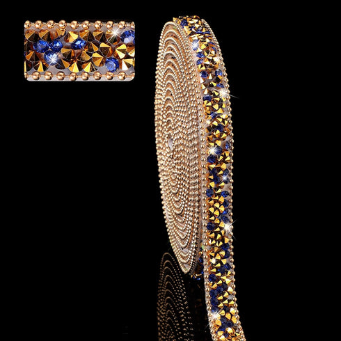 3 Yards Resin Rhinestone Ribbons Self Adhesive Diamond Ribbon Crystal Ribbon Roll Glitter Resin Diamond Belt Bling Rhinestone Ribbon for DIY Art C...