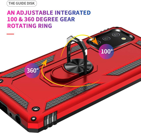 for Samsung A02s Case, Galaxy A02s Case with HD Screen Protector, Military-Grade Ring Kickstand Holder Car Mount 15ft Drop Tested Shockproof Cover...