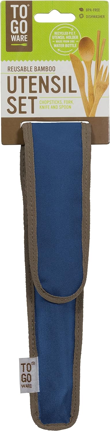 To-Go Ware Bamboo Travel Utensils - Utensil Set with Carrying Case, Indigo...