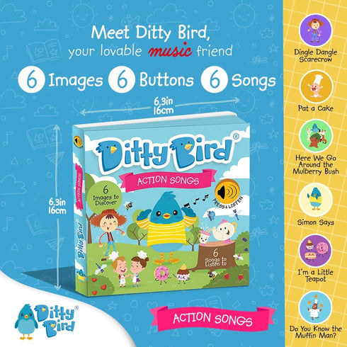 Ditty Bird Musical Books for Toddlers | Fun Children's Nursery Rhyme Book | I’m a Little Teapot Book with Sound | Interactive Toddler Books For 1 ...