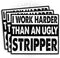 (3PCS) I Work Harder Than an Ugly Stripper Sticker Hard Hat Worker Blue Collar 3" Die-Cut Waterproof Vinyl Sticker for Toolbox Helmet Water Bottle...