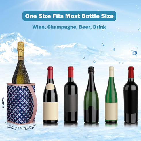 WK IEASON Standard Wine Cooler Sleeves Portable Champagne Insulator Sleeve Can Cooler Beer Cooler Cover- Keeps Wine & Champagne Chilled for Hours ...