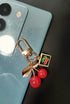 Cute Cherry Keychain Aesthetic Red Bag Charm Kawaii Keyring Accessories Decor Purse Hangbags Gifts for Women Girls...