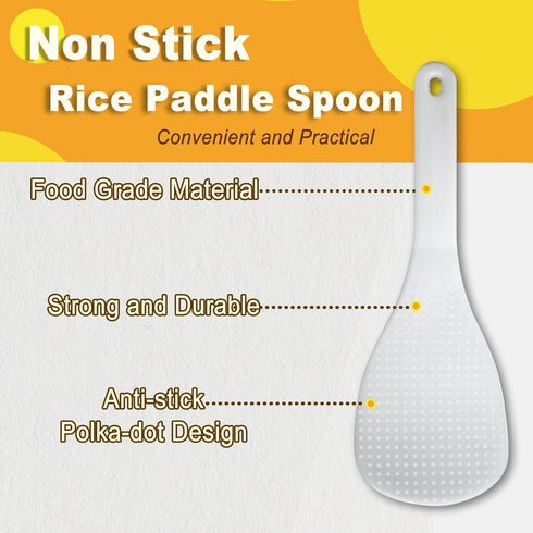 Vonty 2pcs Plastic Rice Paddle Spoon 7.5 Inch, White...