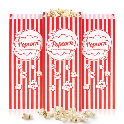 50 Popcorn Bags Individual Servings - 2oz Disposable Food Paper Popcorn Bags Party Pop Corn Sleeves Bulk Carnival Halloween Snack Packs Gift Favor...