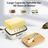 Butter Dish with Lid and Butter Curler Knife for Countertop - Unbreakable Metal Keeper Container with High-quality Double Silicone Sealing, for Ki...