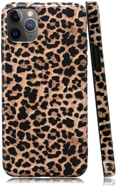 Leopard Cheetah Print Phone Case for iPhone 12 Pro Max 6.7'' Cool Girly Design Soft Flexible Protective Luxury Rubber Gel Back Cover Brown...