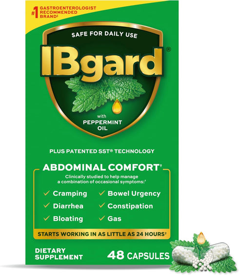 IBgard Gut Health Supplement, Peppermint Oil Capsules for Abdominal Comfort, 48 Capsules...