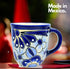 Talavera Mug - Hand Painted Mexican Coffee Mug - Authentic Mexican Decor - Blue and White - Taza Mexicana Azul Blanco...
