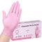 Nitrile Disposable Gloves, 3-mil, Medical exam Gloves Disposable Latex Free, Gloves for Cleaning & Esthetician, Pink Rubber Gloves, Pink Cleaning ...