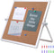 9.8 x 9.8" Cork Board Bulletin Board, Double Sided Pin Board with Silver Aluminum Border, Desktop Small Cork board with Stand Suitable for Home, O...