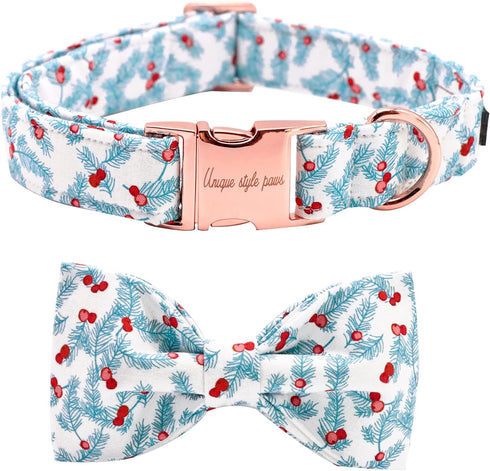 Unique style paws Christmas Dog Collar, Pet Collar Dog Bow tie Collar Gift for Girl or Boy Dogs, Adjustable Dog Collar for X-Large Dogs...