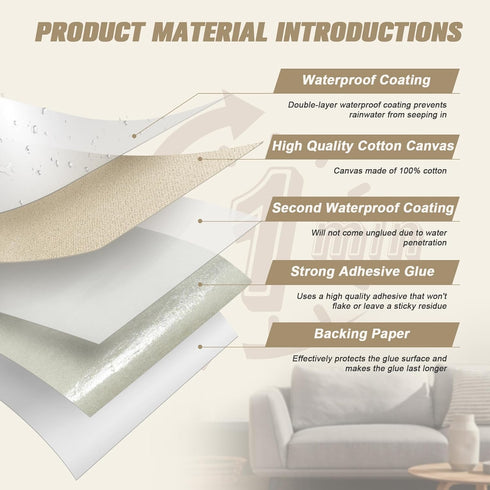 Canvas Repair Patch Self-Adhesive Fabric Patch, 9x11 Inch 2 Pcs, Waterproof Fabric Repair Patch for Furniture, Couch, Tent, Tote Bag, Sofa, Car Se...