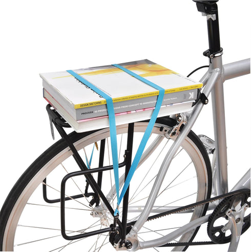 Rack Strap Small Cargo Net by Delta Cycle - Expandable Elastic Strap with Hooks Stretches to Keeps Your Gear Tightly in Place - Bike Cargo Net for...