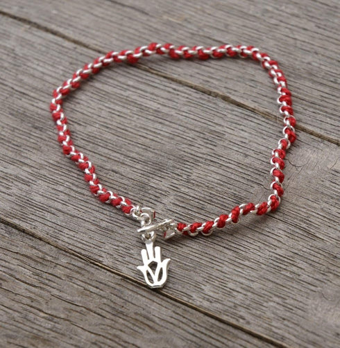 Protection Evil Eye Bracelet - Lucky Hamsa Hand Charm - 7 Inch Sterling Silver Jewelry - Best Kabbalah Red String Bracelets for Women...