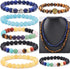 Natural Stone Beads 200pcs Mixed 8mm Round Genuine Real Beading Loose Gemstone Hole Size 1mm DIY Charm Smooth Beads for Bracelet Necklace Earrings...