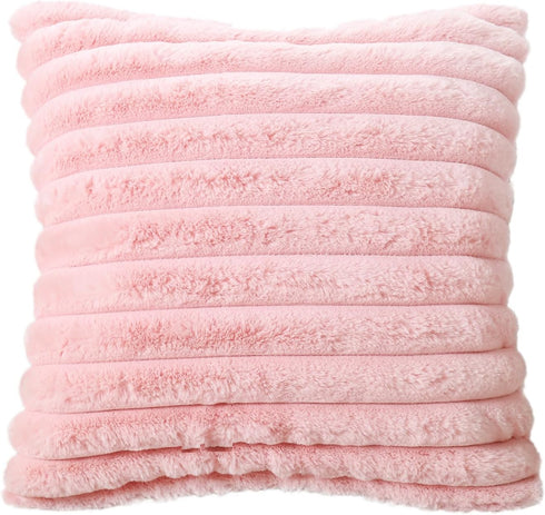Super Soft Throw Pillow Cover 20x20 Double Side Home Decor Faux Fur Pillowcase Bold Stripe Extra Thick Cushion Cover for Couch 100% Polyester, 50x...